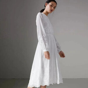 BURBERRY Elena Voile Dress In White